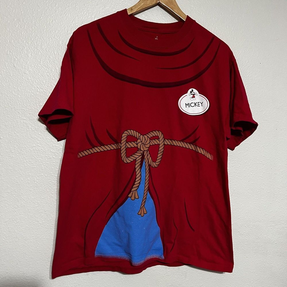 Disneyland Resort Red‎ Mickey Mouse Costume T Shirt Size Large Employee Vintage